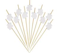 Stuzzicadenti Decorativi di Pasqua, 100 Pezzi, 12 cm, Stecchini per Aperitivo a Forma di Coniglietto Bianco, per Decorare Torte, Dessert, Frutta, Antipasti e Bevande per le Feste