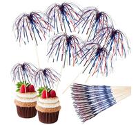 Stuzzicadenti Per Cocktail - 50 Pezzi Stuzzicadenti Decorativi Con Effetto Fuochi D'Artificio - Per Decorazioni Patriotiche Feste All'aperto A Casa