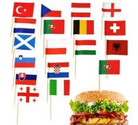 Stuzzicandiere - Mini banner - bastoncini da dessert a tema | Strumenti globali per decorazione snack - - Espositore per cocktail - Decorazioni internazionali - Forniture per feste