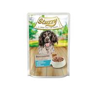 Stuzzy, Alimento Umido per Cani Adulti con Pesce Oceanico, Bocconcini. 24 Buste da 100g