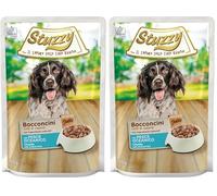 Stuzzy, Alimento Umido per Cani Adulti con Pesce Oceanico, Bocconcini. 24 Buste da 100g (Confezione da 2)