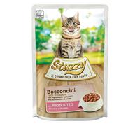 Stuzzy Cat Bocconcini cotti al vapore 85 gr - Prosciutto - Confezione da 24 pezzi - Cibo umido per gatti - 1° ORDINE? scegli lo sconto BZR5 / BZR20 + 200 punti fedeltà