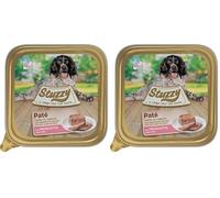 Stuzzy, Cibo Umido per Cani Adulti al Gusto Prosciutto, Paté e Carni in Pezzi - Totale 3,3Kg (22 Vaschette da 150G) (Confezione da 2)
