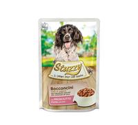 Stuzzy, Cibo Umido per Cani Adulti al Prosciutto, Bocconcini (24 Buste da 100g)