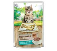 Stuzzy, Cibo Umido per Gatti Adulti Pesce Bianco, in Bocconcini - (24 buste da 8
