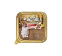 Stuzzy Monoprotein Alimento Umido per Gatti Gusto Manzo, 99,9% Proteine Animali, 0,01% Proteine Vegetali, Cotto al Vapore, Alimento Completo per Gatti, 16 x 100g