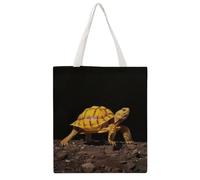 STVNKML Borsa tote da donna in tela con gatto sul terreno, graziosa ed elegante, borsa per la spesa riutilizzabile per tutti i giorni, Turtle Ground Walking, 38x41cm