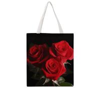STVNKML Borsa tote da donna in tela con motivo ortensia blu, graziosa ed elegante, borsa per la spesa riutilizzabile per tutti i giorni, Rose rosse., 38x41cm