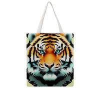 STVNKML Borsa tote da donna in tela con motivo ortensia blu, graziosa ed elegante, borsa per la spesa riutilizzabile per tutti i giorni, Piccola testa di tigre grassa, 38x41cm