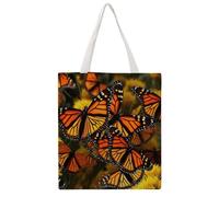 STVNKML Borsa tote in tela disegnata a mano con fiori e cavalli, da donna, graziosa ed elegante, borsa per la spesa riutilizzabile per tutti i giorni, Farfalle Monarca, 38x41cm