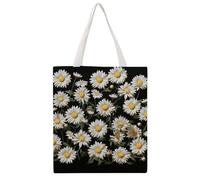 STVNKML Borsa tote in tela disegnata a mano con fiori e cavalli, da donna, graziosa ed elegante, borsa per la spesa riutilizzabile per tutti i giorni, Margherita , 38x41cm