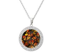 STVNKML Collana con ciondolo a forma di farfalla monarca da donna, alla moda, con ciondolo a forma di disco di diamante, collana girocollo per anniversario, San Valentino, regalo di Natale per mamma e
