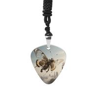 STVNKML Collana con ciondolo a forma di farfalla steampunk, in acciaio inox, con cordino regolabile da 60 cm, gioiello funzionale per chitarristi e amanti della musica, accessorio unisex hip hop punk