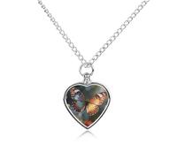 STVNKML Collana con urna a forma di cuore e farfalla, per ceneri di cane/gatto, con imbuto e gioielli regalo