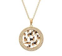 STVNKML Collana da donna con ciondolo a forma di pastore tedesco, alla moda, con ciondolo a forma di disco di diamante, collana girocollo per anniversario, San Valentino, regalo di Natale per mamma e