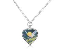 STVNKML Gioiello per la cremazione - Collana con urna a forma di cuore Teton Prairie per ceneri di cane/gatto, ciondolo commemorativo con imbuto e gioielli regalo, One Size, Zinco, Non pietra preziosa