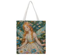STVNKML Music Monkey - Borsa tote da donna, in tela, graziosa ed elegante, riutilizzabile, per tutti i giorni, Fata dei fiori di Pfhorn, 38x41cm