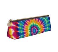 STVYUKL Astuccio per matite con motivo tie dye, elegante astuccio sottile con cerniera, astuccio in pelle per cosmetici, per lavoro e ufficio