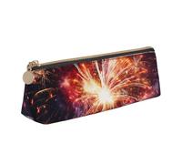 STVYUKL Astuccio per matite con stampa esplosiva di fuochi d'artificio, elegante astuccio sottile con cerniera, astuccio in pelle per trucchi e cosmetici, per lavoro e ufficio