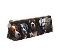 STVYUKL Astuccio porta matite con cane da poker, elegante astuccio sottile con cerniera, astuccio in pelle per trucchi e cosmetici, per lavoro e ufficio, Giocare a Poker Dogs, Taglia unica