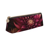 STVYUKL Astuccio porta matite con omino di pan di zenzero, elegante astuccio sottile con cerniera, astuccio in pelle per cosmetici e trucchi per lavoro e ufficio, Fiore Artistico Rosso Vino, Taglia