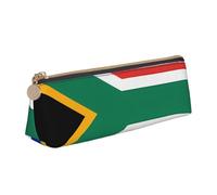 STVYUKL Astuccio portamatite con bandiera del Sud Africa, elegante astuccio sottile con cerniera, astuccio in pelle per cosmetici e trucchi per lavoro e ufficio