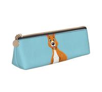 STVYUKL Astuccio portamatite con motivo canguro e zoo, elegante astuccio sottile con cerniera, astuccio in pelle per trucchi e cosmetici, per lavoro e ufficio