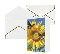 STVYUKL Biglietto di auguri con buste bianche, biglietto di auguri con farfalle sui girasoli, biglietto di auguri per compleanno, matrimonio, biglietti vuoti per tutte le occasioni, 10 x 15 cm