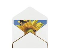STVYUKL Biglietto di auguri con buste bianche, biglietto di auguri con farfalle sui girasoli, biglietto di auguri per compleanno, matrimonio, biglietti vuoti per tutte le occasioni, 10 x 15 cm