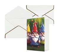 STVYUKL Biglietto di auguri con buste bianche, biglietto di auguri con gnomi colorati per buon compleanno, matrimonio, biglietti vuoti per tutte le occasioni, 10 x 15 cm