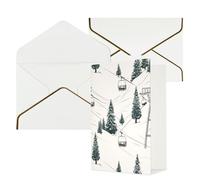 STVYUKL Biglietto di auguri con buste bianche, biglietto di auguri con skilift con abete, biglietto di auguri per compleanno, matrimonio, biglietti vuoti per tutte le occasioni, 10,2 x 15,2 cm