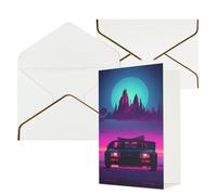 STVYUKL Biglietto di auguri con buste bianche, Thinking of You Biglietto Retrowave immagini Happy Birthday Wedding Invitation Biglietti vuoti per tutte le occasioni 4x6
