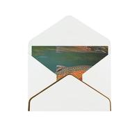 STVYUKL Biglietto di auguri con buste bianche, Thinking of You Card Brook Trout Fly Fishing Happy Birthday Wedding Invitation Blank Note Cards for All Occasions 4x6