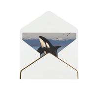 STVYUKL Biglietto di auguri con buste bianche, Thinking of You Card Killer Whale Happy Birthday Wedding Invitation biglietti vuoti per tutte le occasioni 4x6