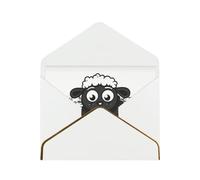 STVYUKL Biglietto di auguri con buste bianche, Thinking of You, cartone animato, con pecore bianche e nere, per compleanno, matrimonio, biglietti per tutte le occasioni, 10 x 15 cm