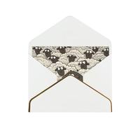 STVYUKL Biglietto di auguri con buste bianche, Thinking of You, cartone animato, con pecore bianche e nere, per compleanno, matrimonio, biglietti per tutte le occasioni, 10 x 15 cm