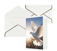 STVYUKL Biglietto di auguri con buste bianche, Thinking of You, con colomba bianca che vola al sole, per compleanno, matrimonio, invito, biglietti per tutte le occasioni, 10 x 15 cm