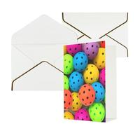 STVYUKL Biglietto di auguri con buste bianche, Thinking of You, con palline da pickleball, motivo colorato, per compleanno, matrimonio, invito, biglietti vuoti per tutte le occasioni, 10,2 x 15,2 cm