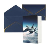 STVYUKL Biglietto di auguri con buste blu, biglietto di auguri con aerei da combattimento aerei, biglietto di auguri di buon compleanno, invito a matrimonio, biglietti vuoti per tutte le occasioni
