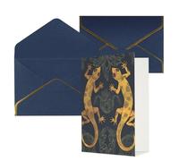 STVYUKL Biglietto di auguri con buste blu, biglietto di auguri con geco lucertole per auguri di compleanno, matrimonio, biglietti vuoti per tutte le occasioni, 10,2 x 15,2 cm