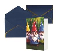 STVYUKL Biglietto di auguri con buste blu, biglietto di auguri con gnomi colorati per buon compleanno, matrimonio, biglietti vuoti per tutte le occasioni, 10 x 15 cm