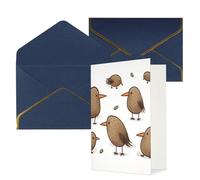 STVYUKL Biglietto di auguri con buste blu, Thinking of You Biglietto di auguri con uccelli kiwi carino, biglietto di auguri di buon compleanno per matrimonio biglietti vuoti per tutte le occasioni 4x6