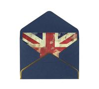 STVYUKL Biglietto di auguri con buste blu, Thinking of You Biglietto vintage Union Jack bandiera britannica buon compleanno invito matrimonio biglietti vuoti per tutte le occasioni 4x6
