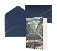 STVYUKL Biglietto di auguri con buste blu, Thinking of You Card Road Bridge, buon compleanno, invito a matrimonio, biglietti vuoti per tutte le occasioni, 10,2 x 15,2 cm