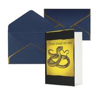STVYUKL Biglietto di auguri con buste blu, Thinking of You, con scritta in lingua inglese "Don't tread on me", biglietto di auguri per compleanno, matrimonio, biglietti vuoti per tutte le occasioni