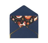 STVYUKL Biglietto di auguri con buste blu, Thinking of You, simpatico gallo, galline, buon compleanno, matrimonio, invito per tutte le occasioni, 10,2 x 15,2 cm