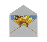 STVYUKL Biglietto di auguri con buste grigio chiaro, biglietto di auguri con farfalle sui girasoli, biglietto di auguri per compleanno, matrimonio, biglietti vuoti per tutte le occasioni, 10 x 15 cm