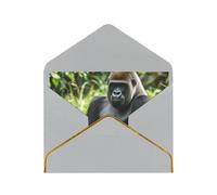 STVYUKL Biglietto di auguri con buste grigio chiaro, biglietto di auguri con Gorilla in the Grass Happy Birthday Wedding Invitation biglietti vuoti per tutte le occasioni 4x6