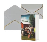 STVYUKL Biglietto di auguri con buste grigio chiaro, Thinking of You Card Company Farm Tractor Happy Birthday Wedding Invitation Biglietti vuoti per tutte le occasioni 4x6