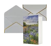 STVYUKL Biglietto di auguri con buste grigio chiaro, Thinking of You, Texas Bluebonnets, scenario, buon compleanno, matrimonio, invito, biglietti vuoti per tutte le occasioni, 10,2 x 15,2 cm